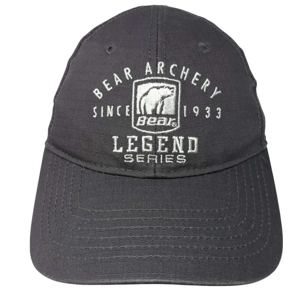 Bear Archery Legend Series Strapback Hat Gray One Size Embroidered